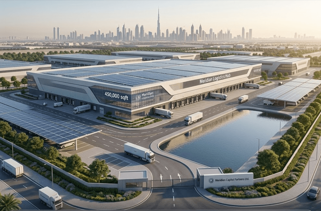 Meridian Logistics Hub — Series B — investment campaign visual